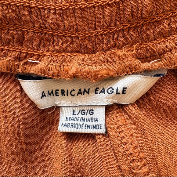 American Eagle Embroidered Boho 2-Piece Set - Smocked Tube Top & Wide Leg Pants - Picture 6 of 9